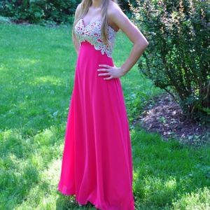 Pink Strapless Prom Dress Size 2